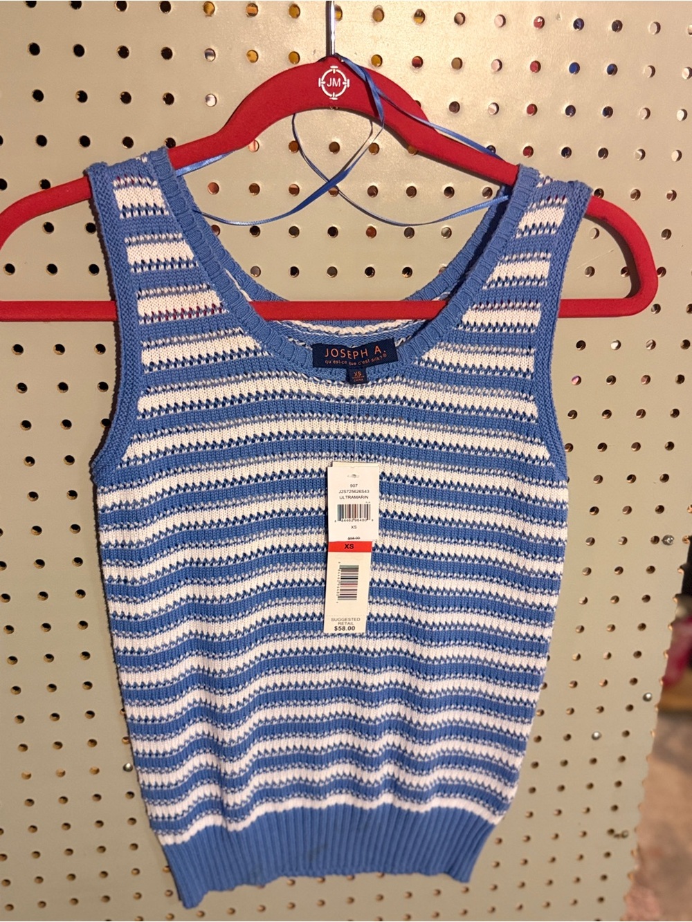 Joseph Blue and White Striped Knit Tank